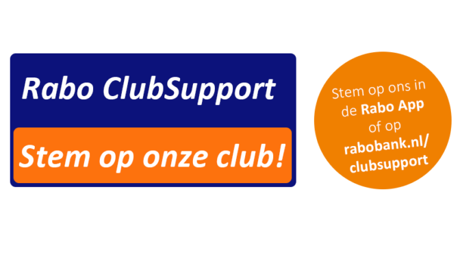 Wij doen dit jaar ook weer mee met de Raboclubsupport.  Als lid van de Rabobank kunt u stemmen van 2 september t.e.m. 24 september.