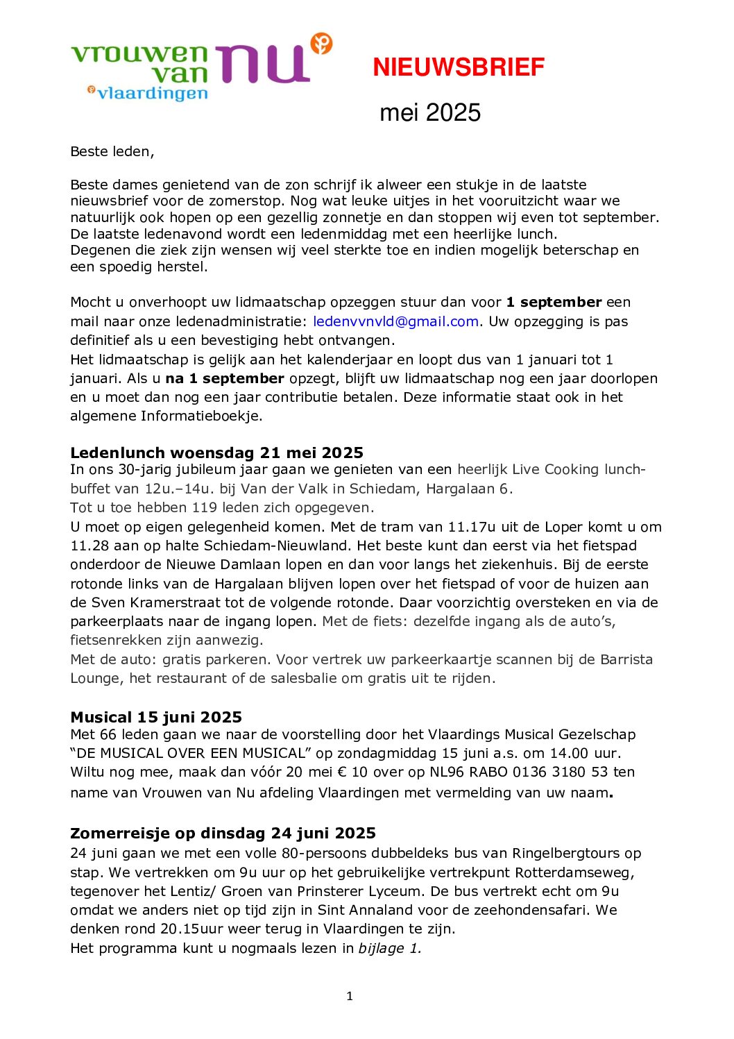 Nieuwsbrief mei 2025