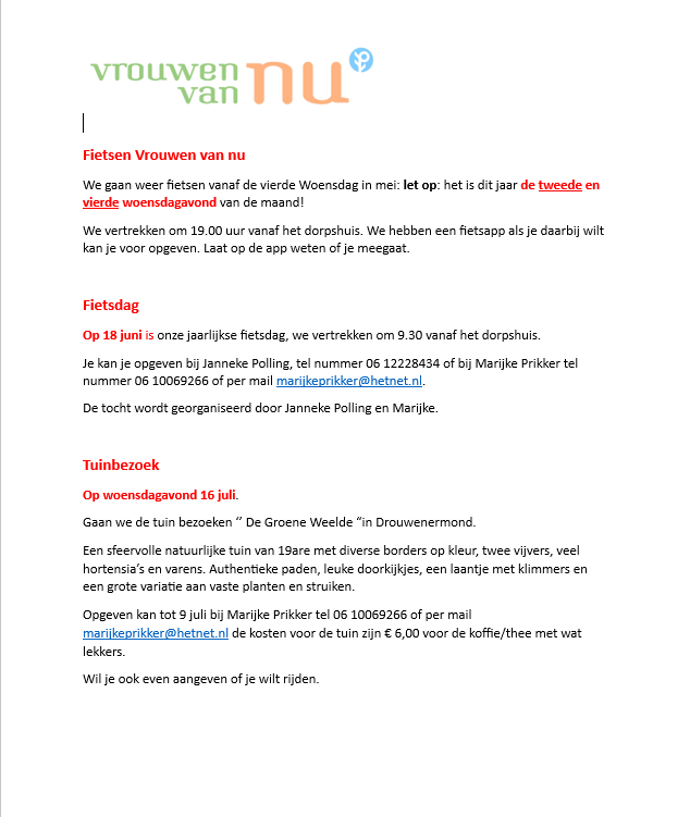 Fietstocht en Tuinbezoek 2025