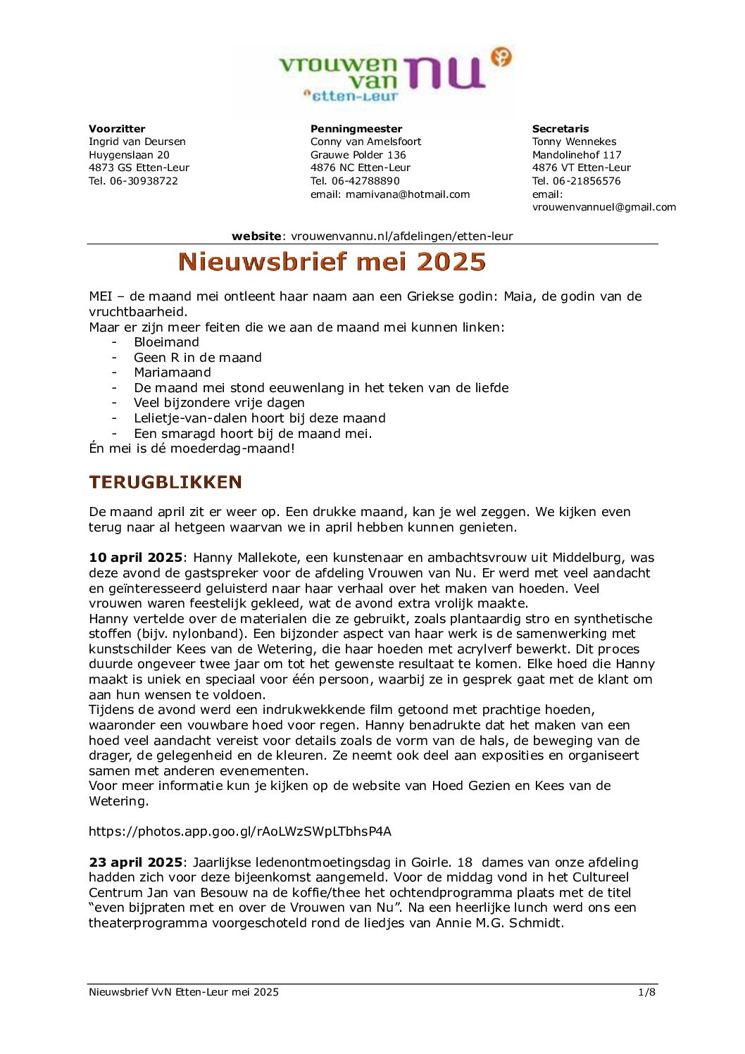 Nieuwsbrief MEI 2025