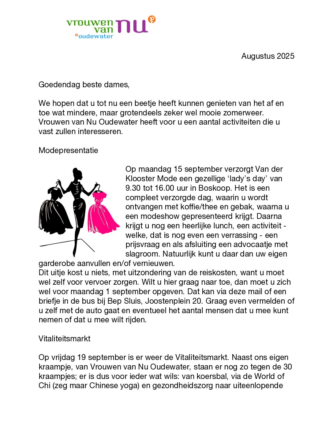 Nieuwsbrief augustus 2025