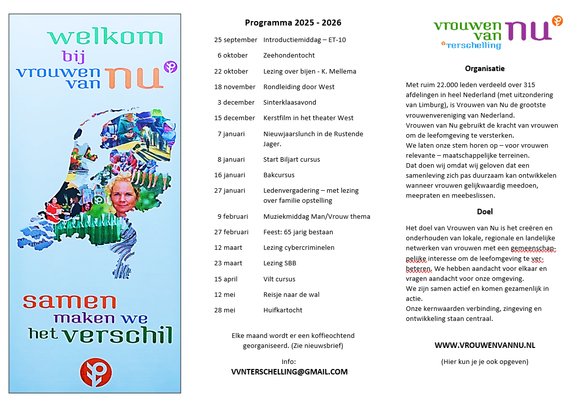 Folder afdeling Terschelling – programma