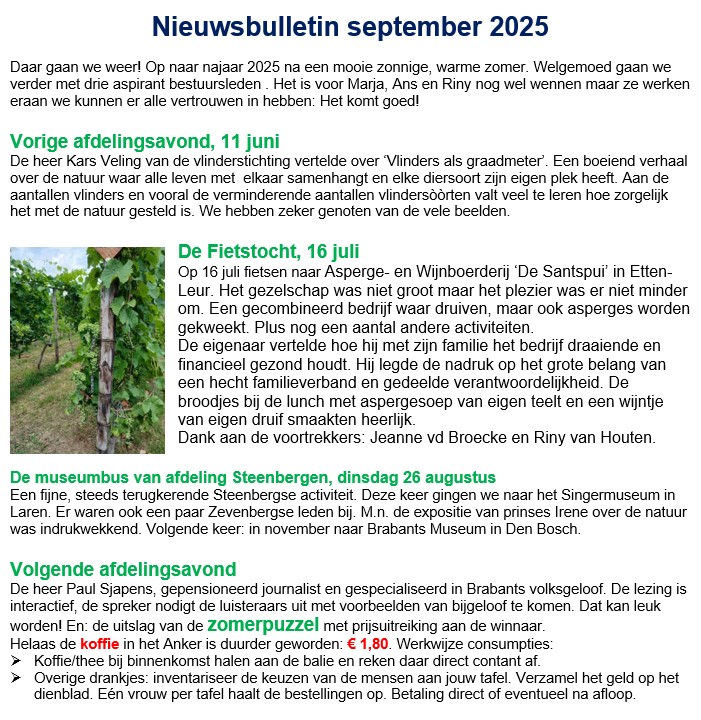 Nieuwsbulletin september 2025