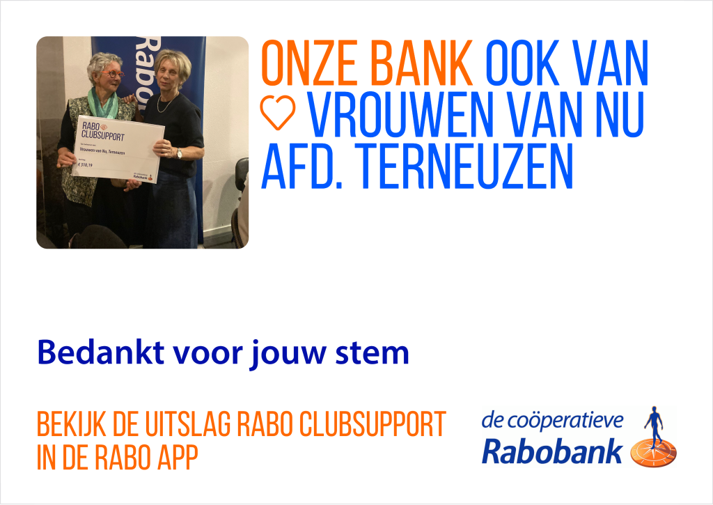 Hartelijk dank voor uw bijdrage aan de Rabo ClubSupport actie!
