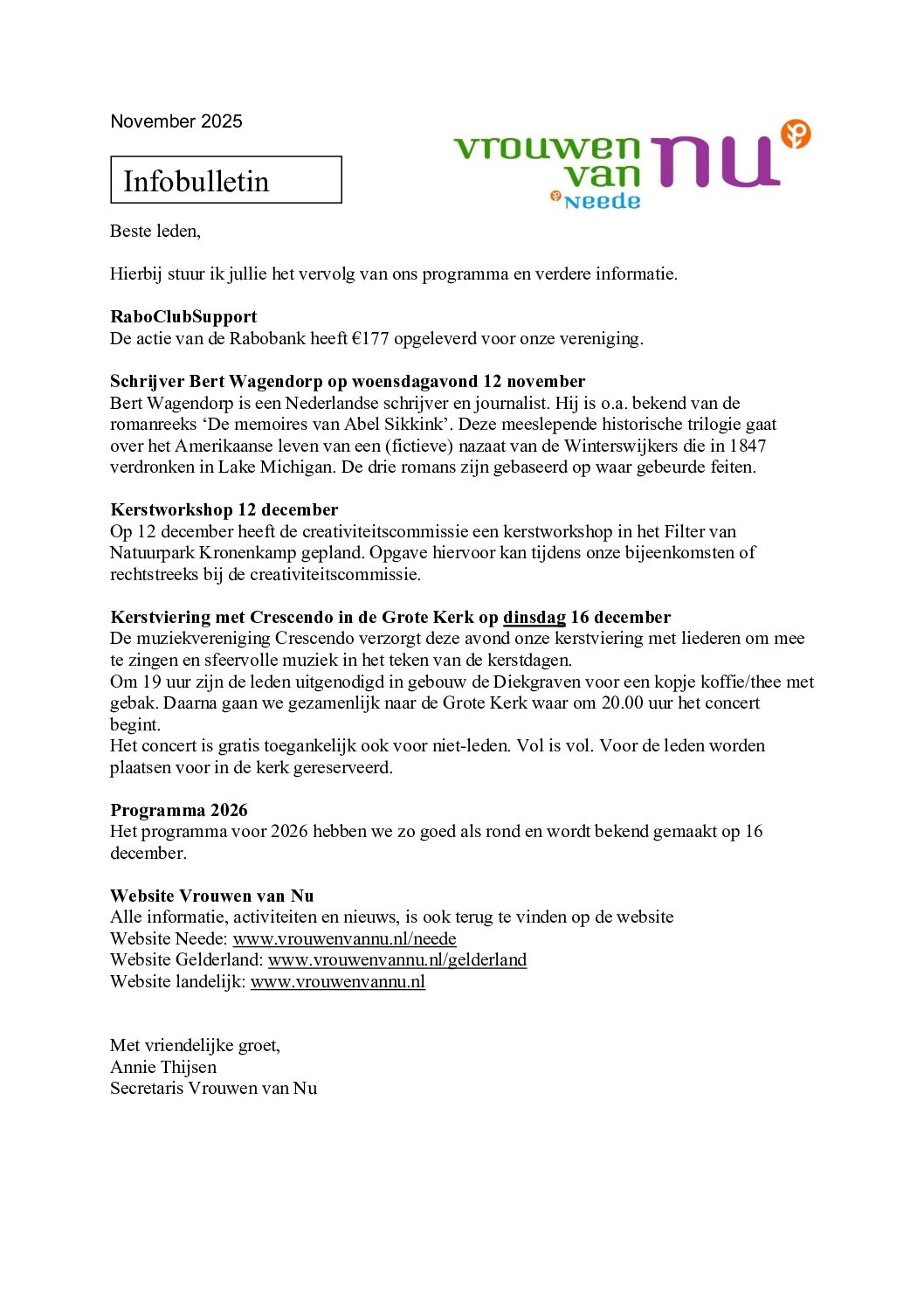 Nieuwsbrief november 2025