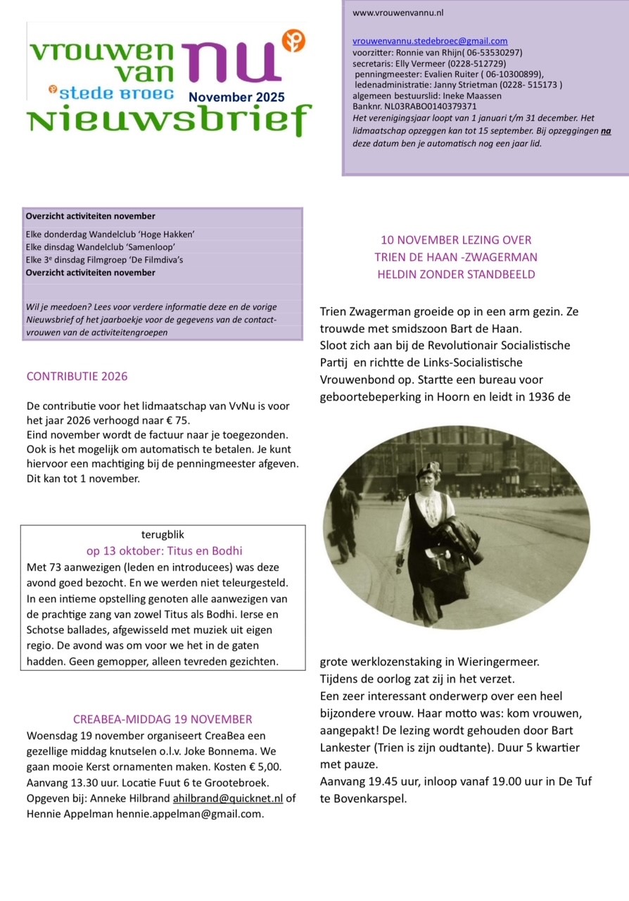 Nieuwsbrief november 2025