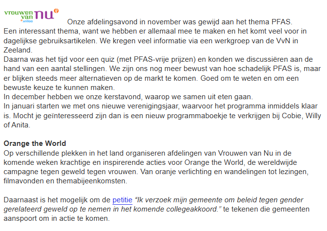 Bericht Dorpsnieuws november 2025