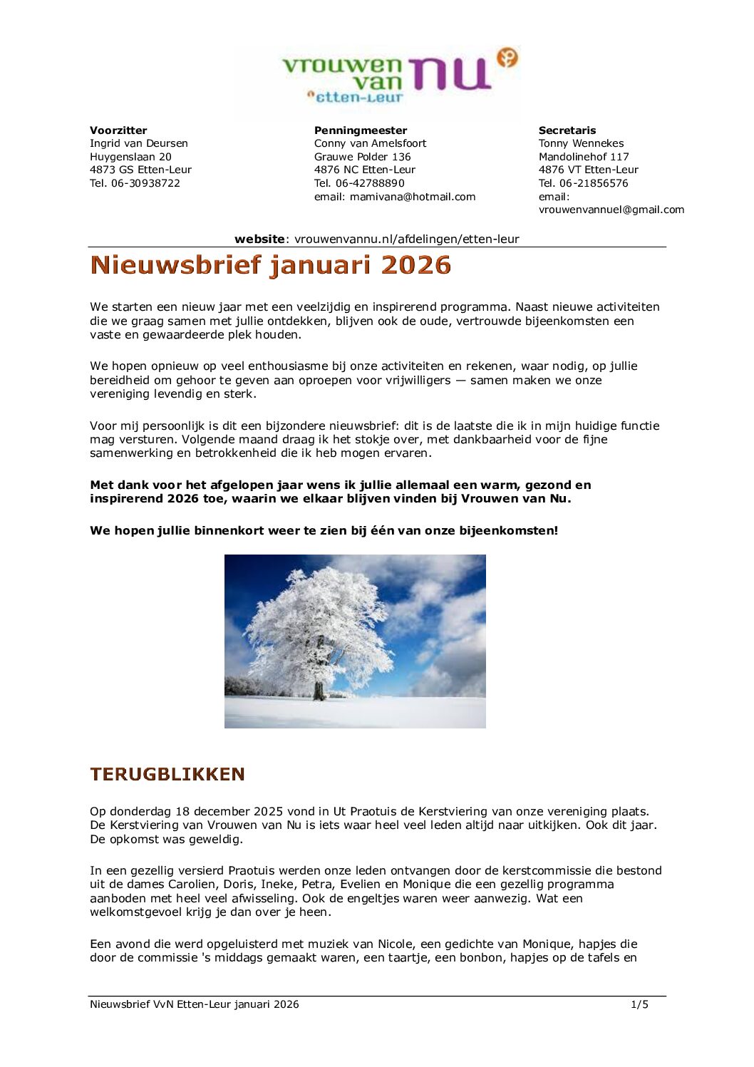 Nieuwsbrief januari 2026