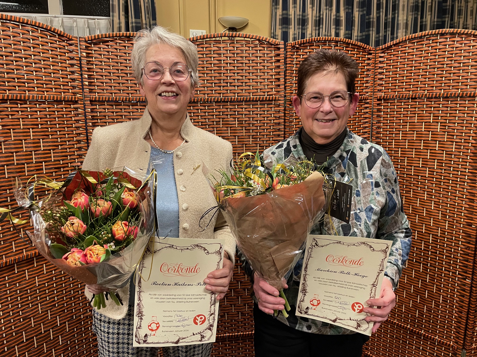 Jaarvergadering met huldigingen 50 jaar lid