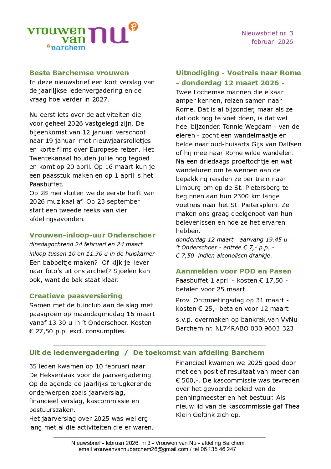 Nieuwsbrief februari 2026