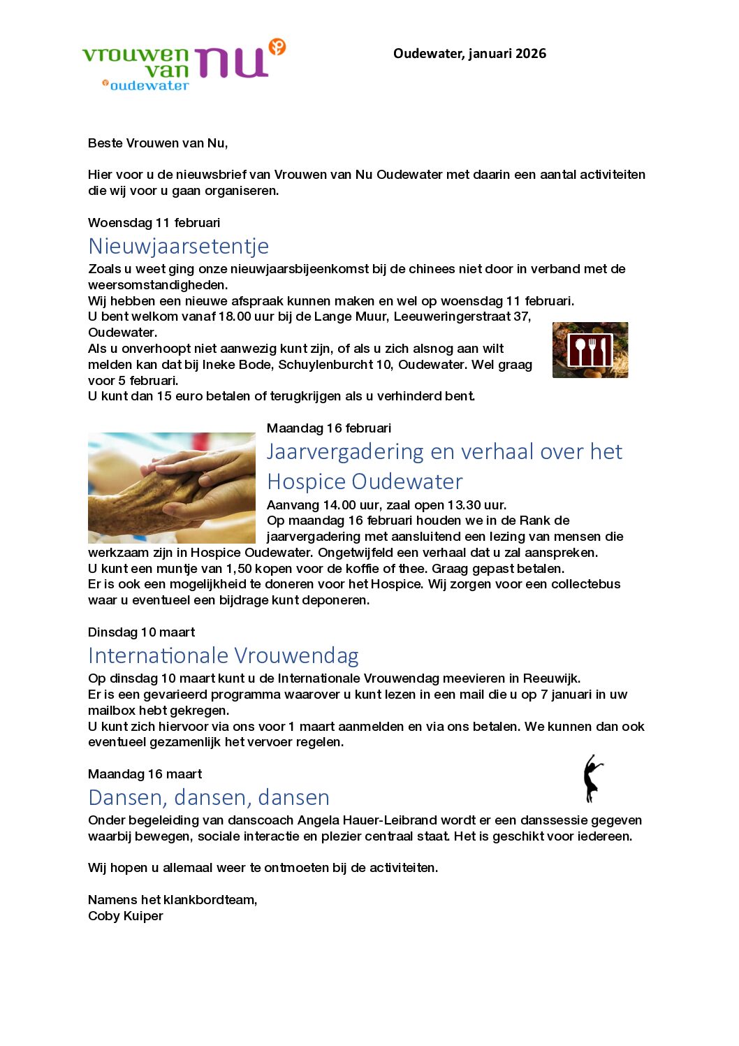 uitgestelde nieuwjaarsbijeenkomst