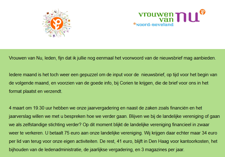 Nieuwsbrief maart