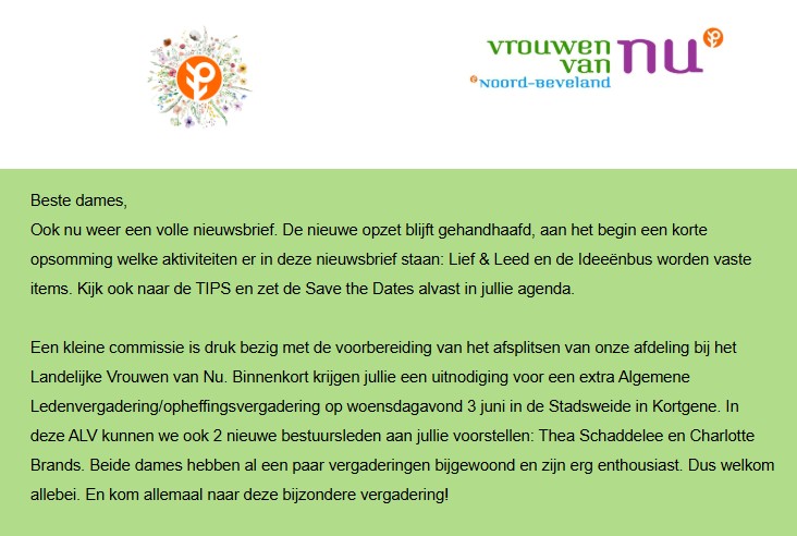 Nieuwsbrief mei