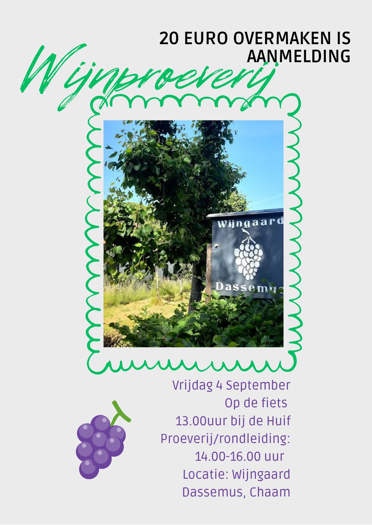 Rondleiding met wijnproeverij Dassemus Chaam 4 – 9-2026