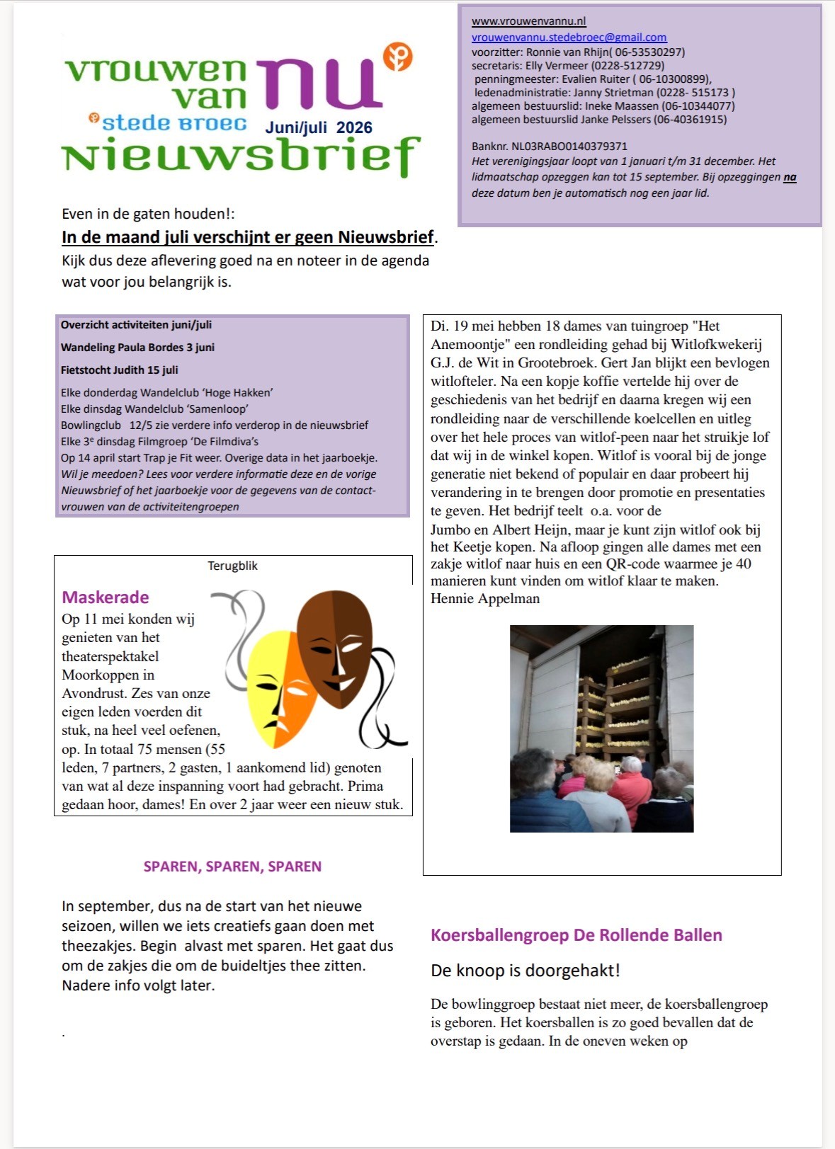 Nieuwsbrief juni-juli 2026