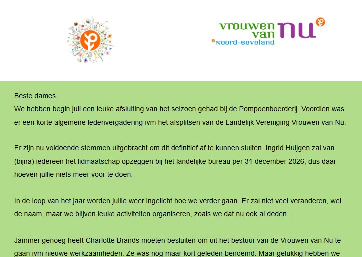 Nieuwsbrief juli