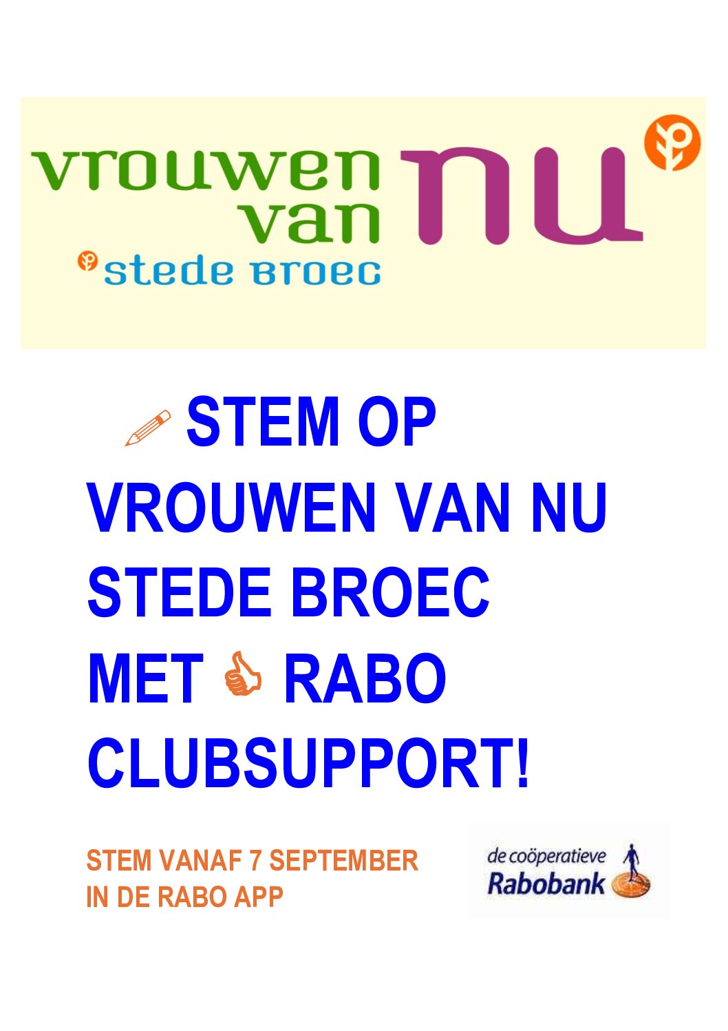 Wij doen mee aan Rabo ClubSupport!
