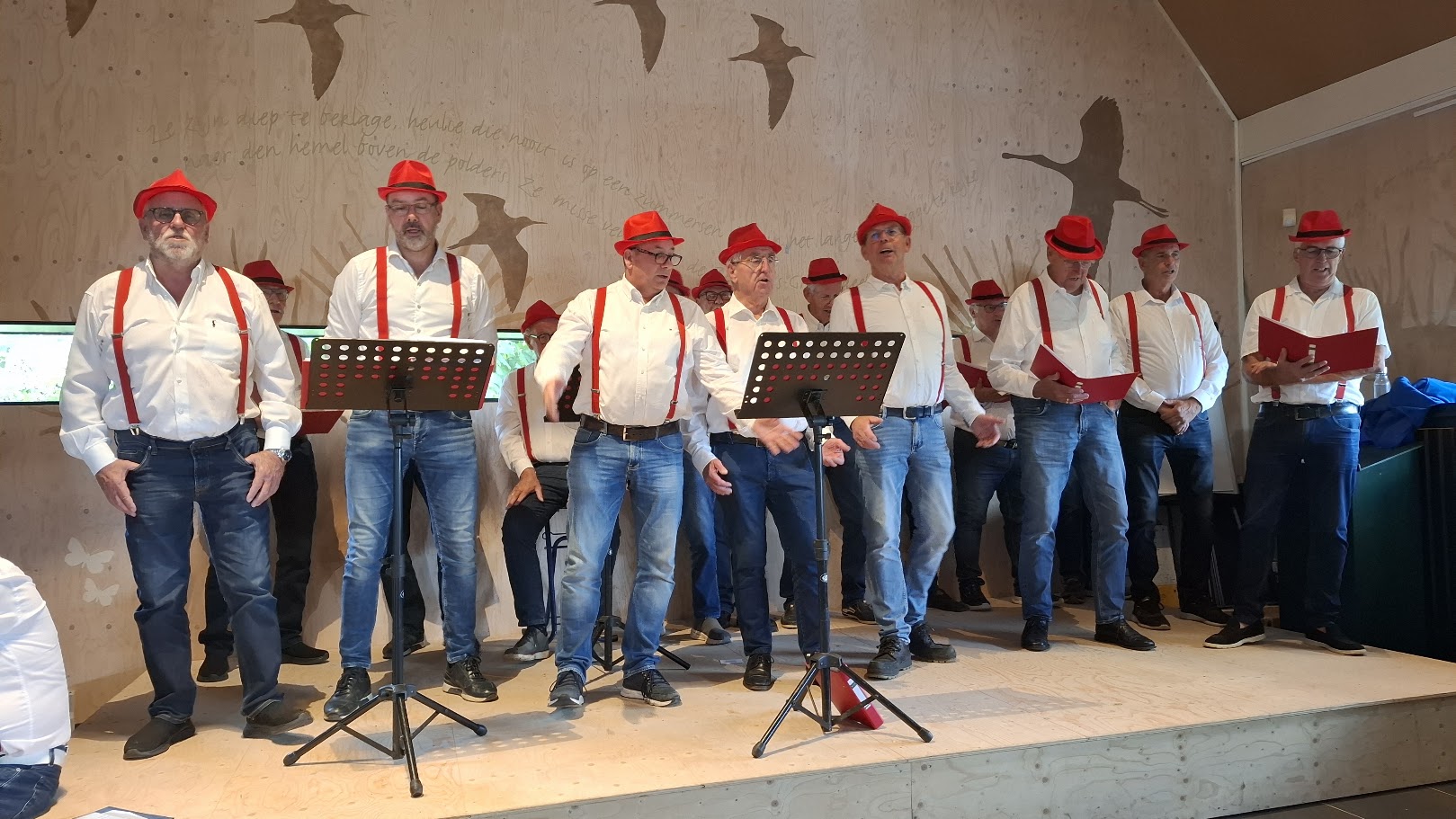 Polderzangers Den Driesprong verzorgen een vrolijke muzikale middag.
