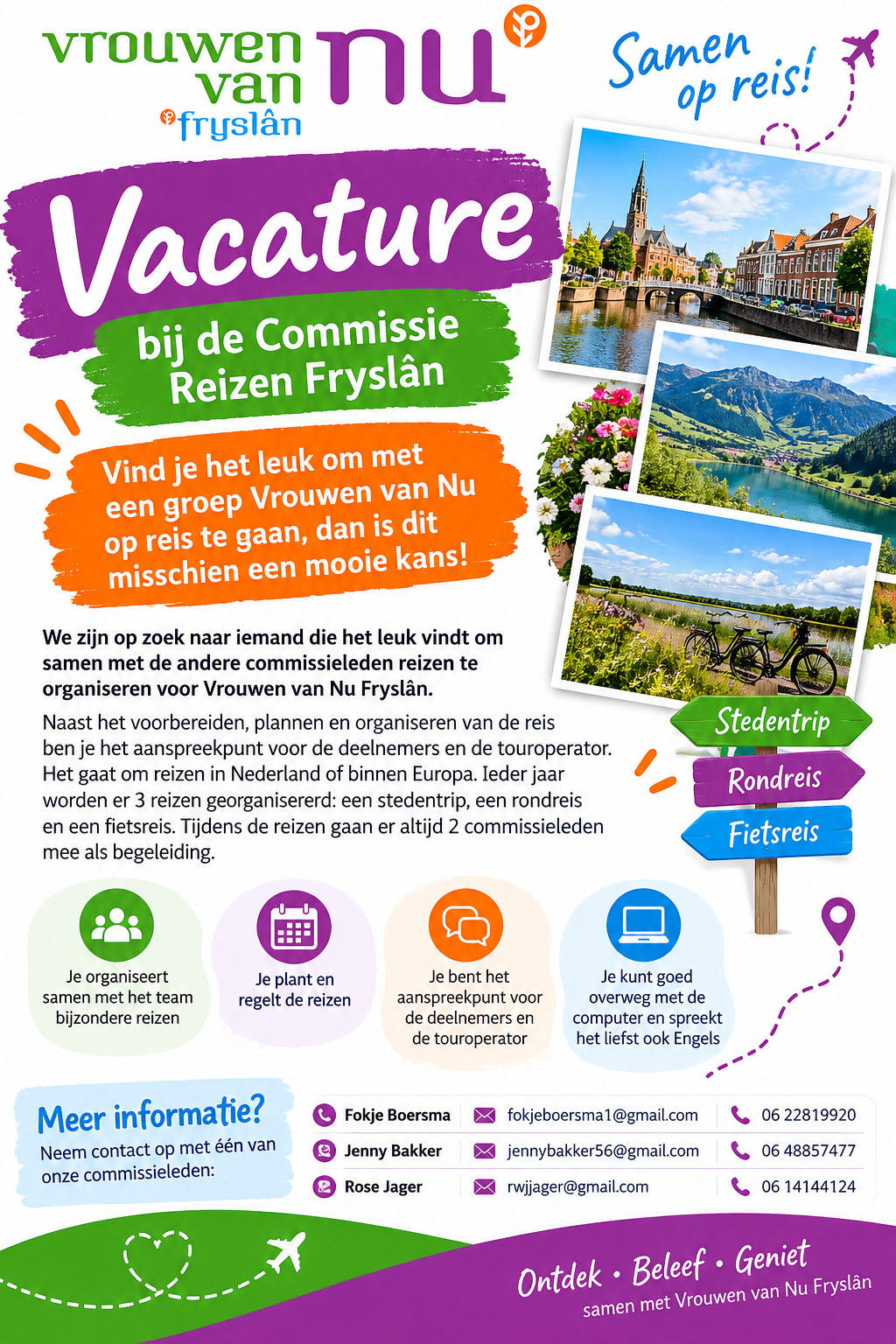 Vacature Commissie Reizen Fryslân